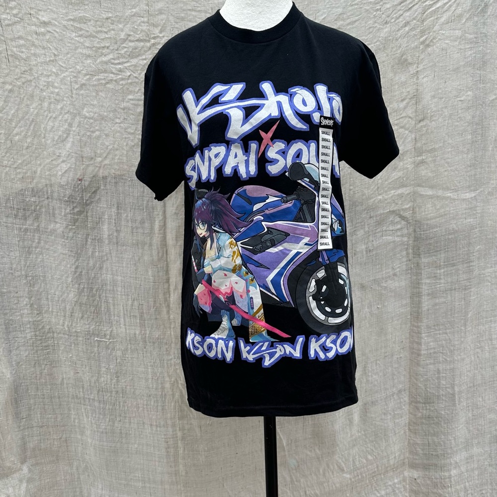 Black Graphic Anime T-Shirt